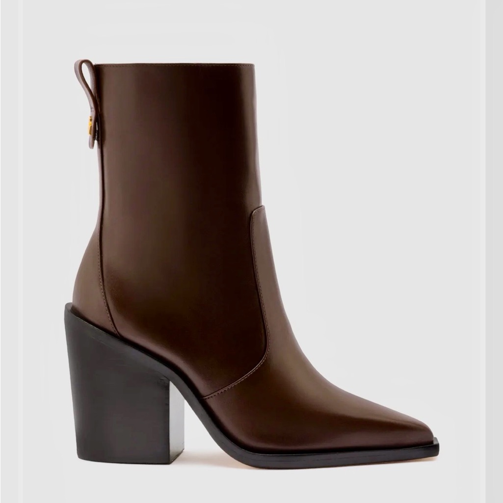 Nwt Larroude James Brown Leather Ankle Boots- Size 8.5